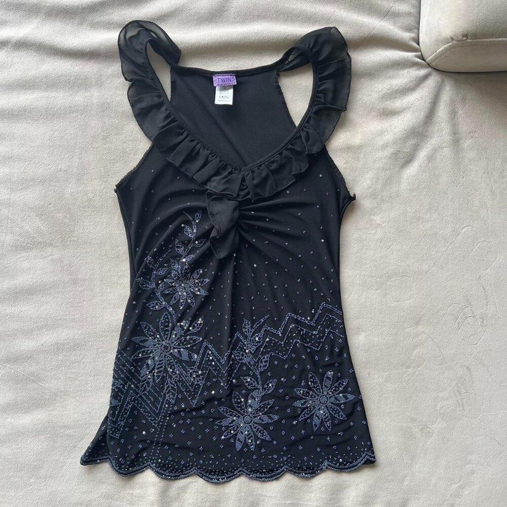 Women's Black and Navy Vest